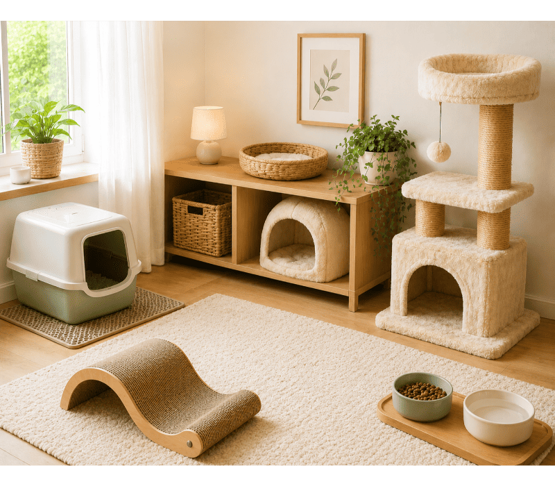 coin cozy pour accueil chaton gen AI